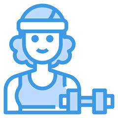 Trainer blue line icon