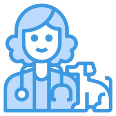 Veterinarian blue line icon