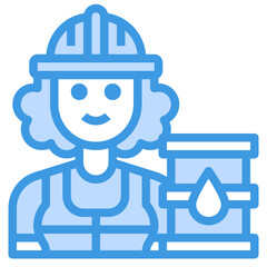 Worker blue line icon