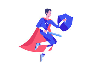 hero with shield and sword 