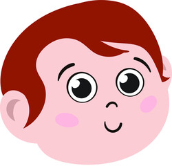 Cute Redhead kid Face. Cute and Adorable Boy Child with Red hair. Cute Face with Innocent Expressions looking Happy. Smiling Face. Happy Face.