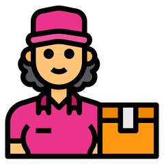 Delivery Woman line icon