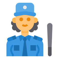Security Woman flat icon