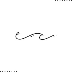 wave tattoo vector icon in outline