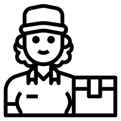 Delivery Woman line icon