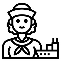 Sailor line icon