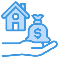 Capital blue line icon