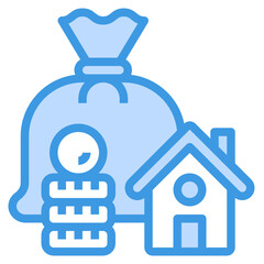 Capital blue line icon