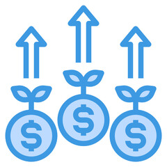 Income blue line icon