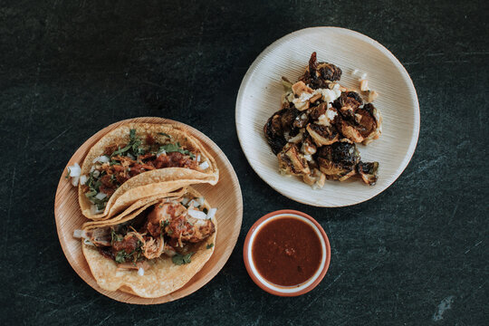 Tacos with a Brussels Sprouts Side Dish