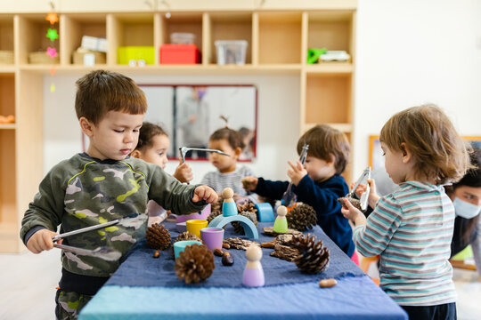 Children playing in kindergarten
