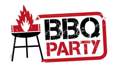 BBQ party typographic stamp. Vector illustration