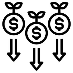 Obraz premium Decrease line icon