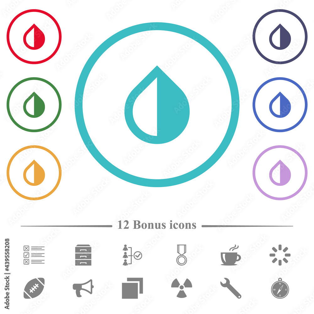 Poster invert colors flat color icons in circle shape outlines
