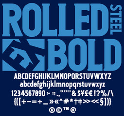 Rolled Steel Extra Bold Typeface, a strong Slab Serif  Condensed Typeface, I called Rolled Steel Extra Bold, it is a strong typeface that can easily be used across a wide range of projects.