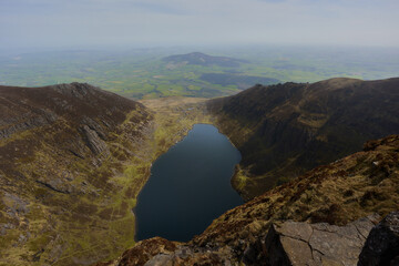 Fototapeta premium horizontal image of an Irish mountain lake. Comeragh Mountains, Waterford, Ireland