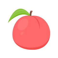 Peach vector. Peach heart vector. Peach on white background. Peach logo design.