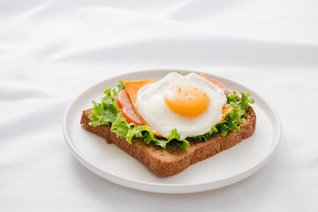 A simple breakfast for everyone in the family on vacations.spot focus