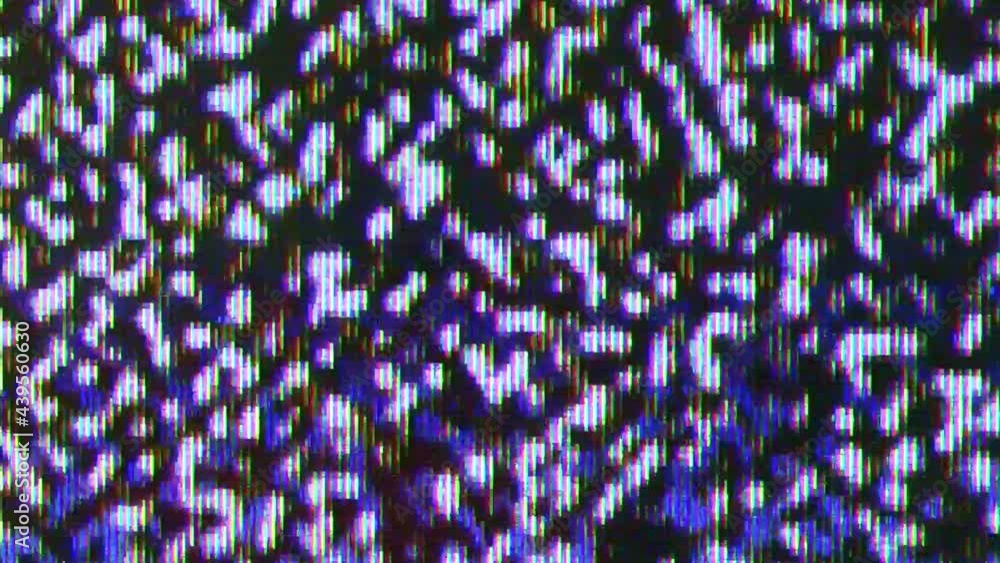 Poster close up view at a plasma tv while showing random white noise