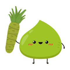 Wasabi character design. wasabi vector .on white background. wallpaper.