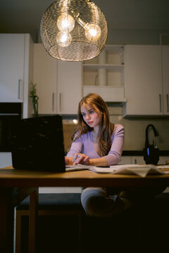 Woman studying online 