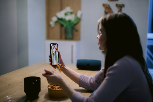 Girl having online video meet 
