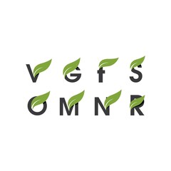 Initial letter with leaf