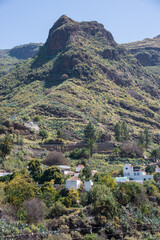 Fototapeta na wymiar Paisaje en un valle rural de Agaete en el norte de la isla de Gran Canaria