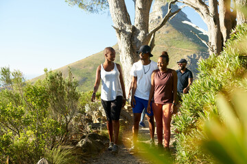 Friends on a walk in nature