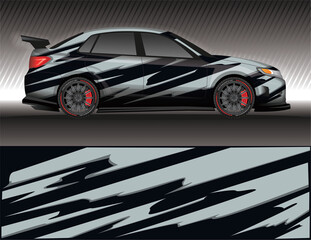 Car livery wrap decal, rally race style vector illustration abstract background
