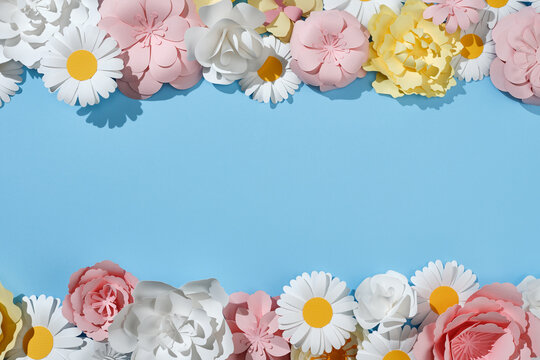 Paper flower composition with room for copy