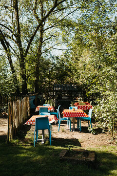 Empty sunny terrace