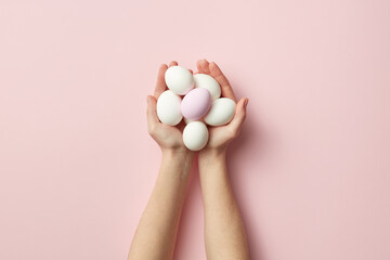 Woman holding Easter eggs