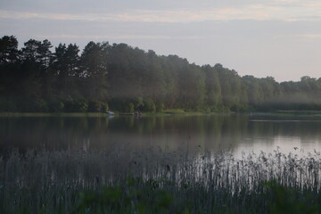 Obraz na płótnie Canvas Jezioro Orle koło Augustowa, zachód słońca