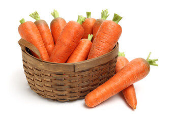 Fresh carrot on a white background