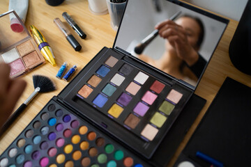 Case With Cosmetics And Colourful Makeup.