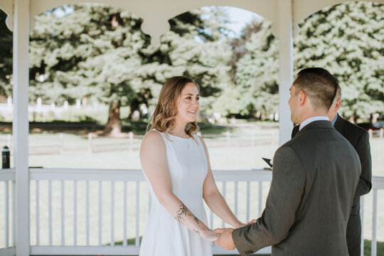 Bride and Groom during Wedding Ceremony