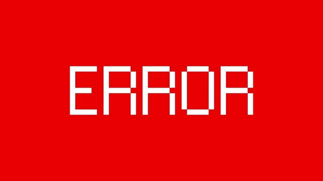 flashing word error on red background, figurative animation of bug in the program code