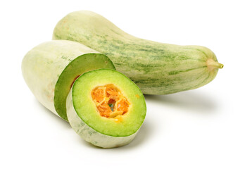 Muskmelon (yangjiaomitianguo) on white background