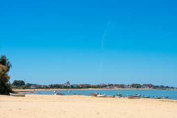 fishing boats on Bonanza beach. Bonanza Cadiz. Andalusia. Spain. Europe.
