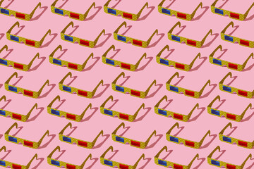 3D red cyan glasses mosaic