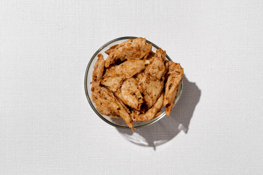 cooked mock chicken strips