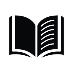 Book Icon (exercise book, ledger, day book ) Black Vector illustration