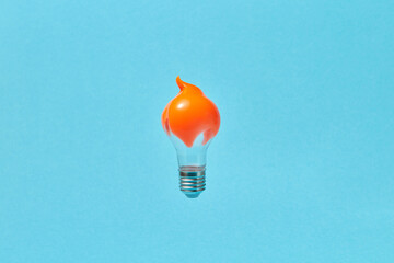 Light bulb with orange slime