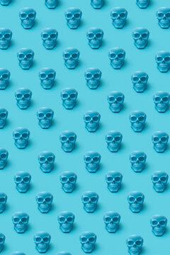 Blue skulls pattern