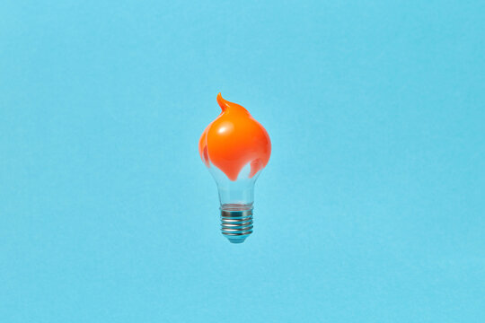 Light bulb with orange slime