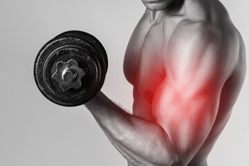 Specialization for biceps in the bodybuilding - obrazy, fototapety, plakaty
