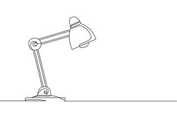 Continuous one line of office lamp in silhouette on a white background. Linear stylized.Minimalist.