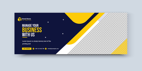 Modern Business Facebook Cover Design, Facebook Banner template Design, Web Banner Social Media Design