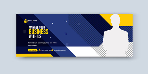 Modern Business Facebook Cover Design, Facebook Banner template Design, Web Banner Social Media Design